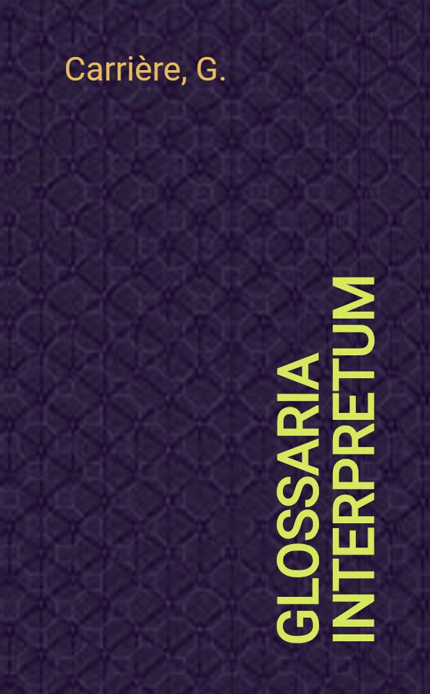 Glossaria interpretum : [A series of multilingual glossaries in various fields of science and industry, for translators, politicians, social and commercial organizations]. [5] : Detergents