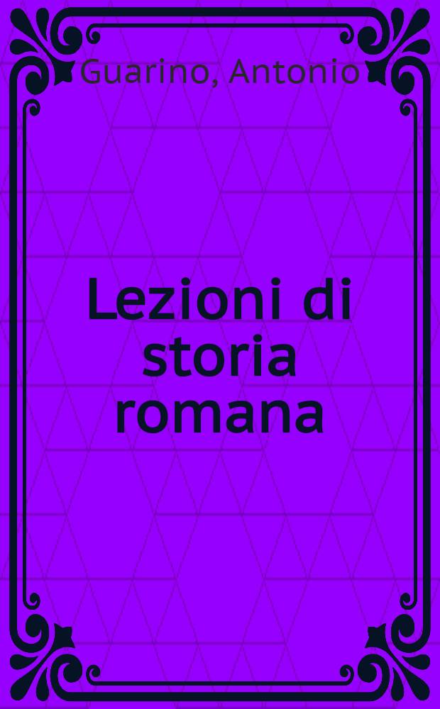 Lezioni di storia romana