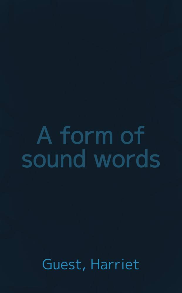A form of sound words : The religious poetry of Christopher Smart