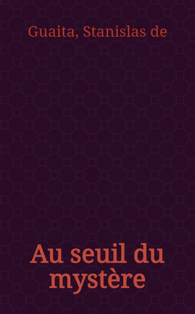 Au seuil du mystère