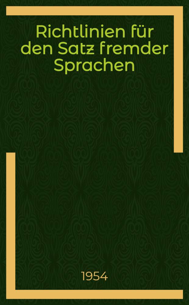 Richtlinien für den Satz fremder Sprachen