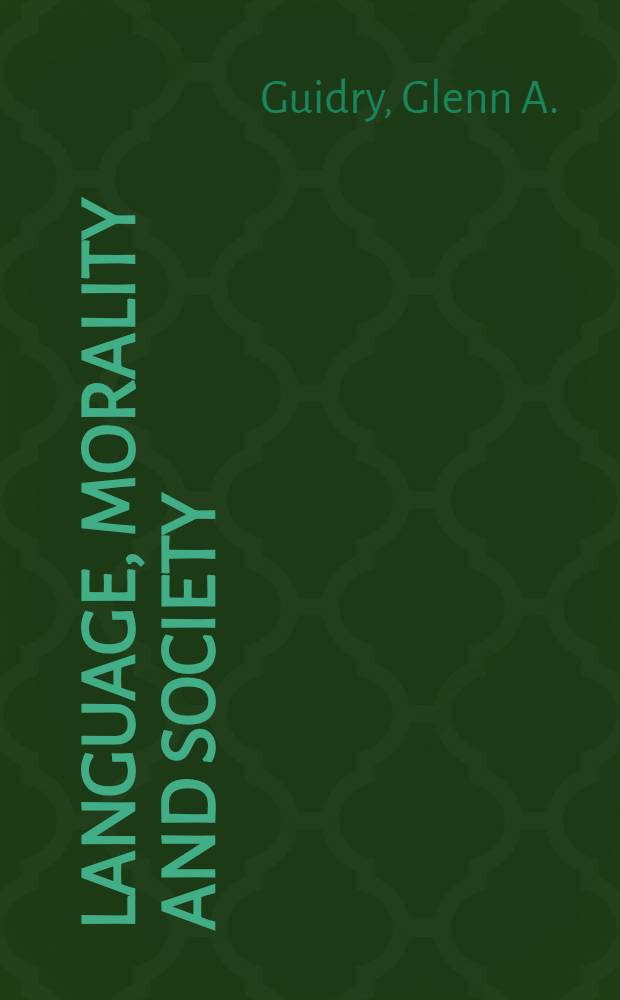 Language, morality and society : An ethical model of communication in Fontane a. Hofmannsthal