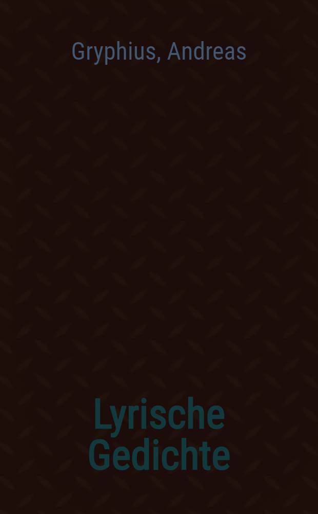 Lyrische Gedichte