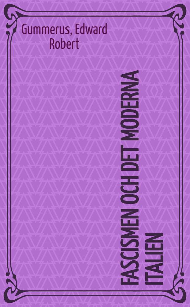 Fascismen och det moderna Italien