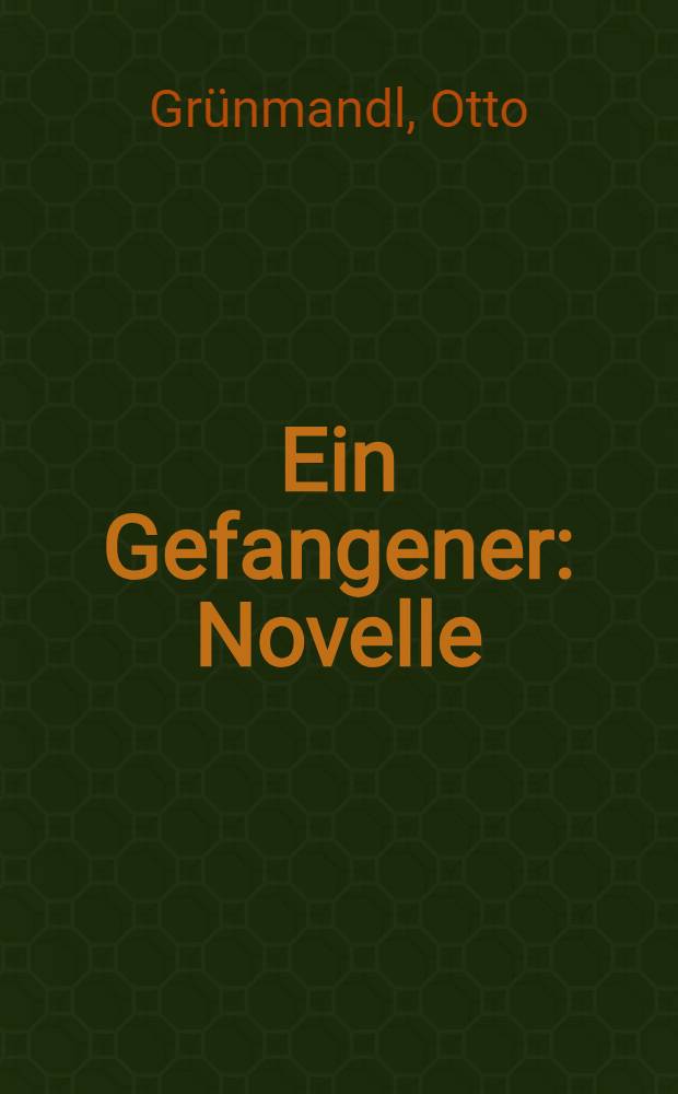 Ein Gefangener : Novelle