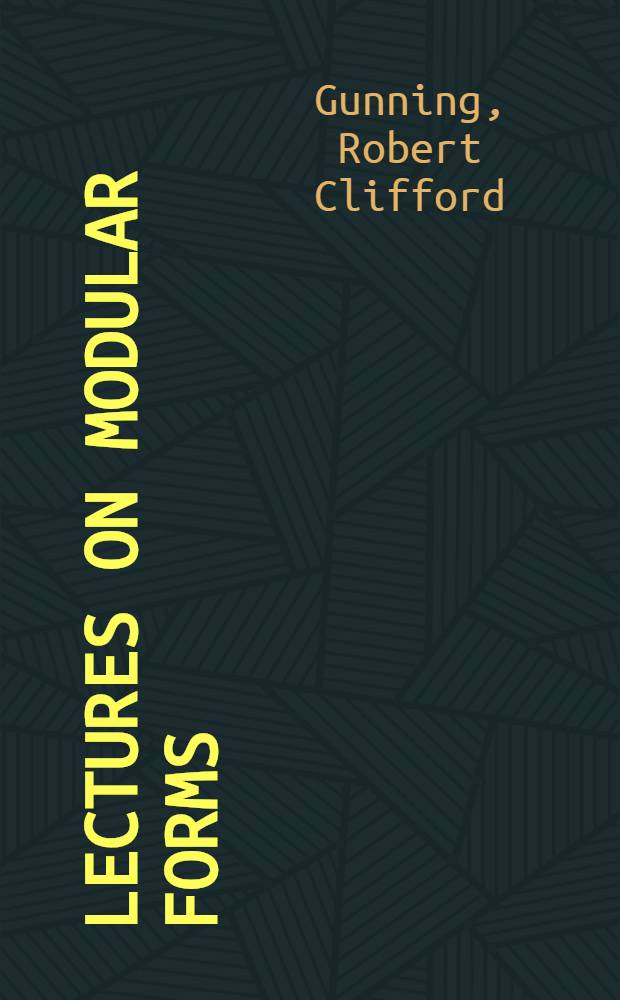 Lectures on modular forms