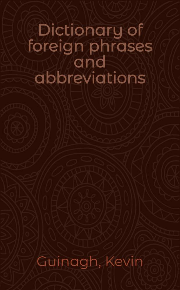 Dictionary of foreign phrases and abbreviations