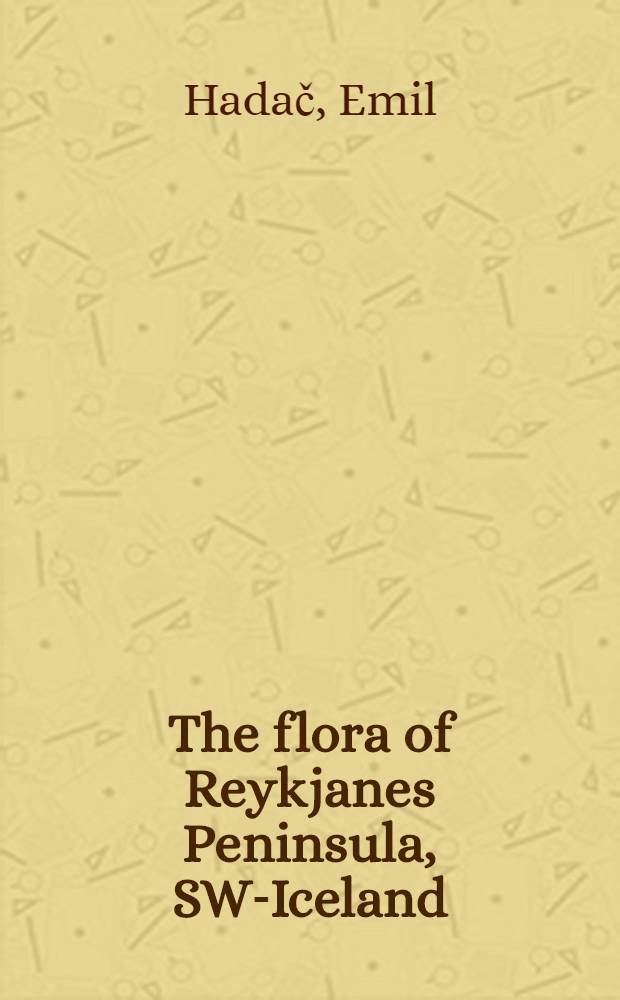 The flora of Reykjanes Peninsula, SW-Iceland