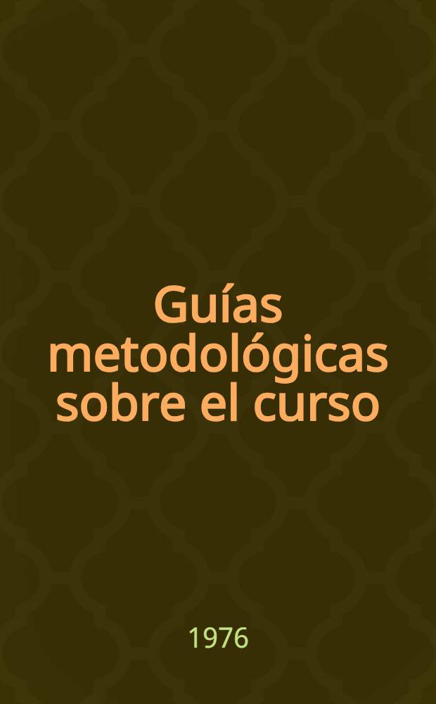Guías metodológicas sobre el curso: "Gestión de la producción socialista". 1