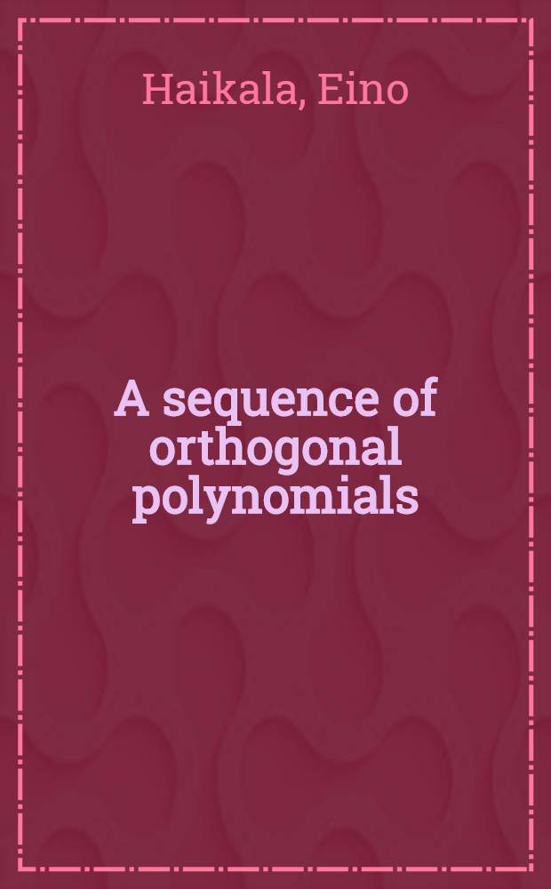 A sequence of orthogonal polynomials