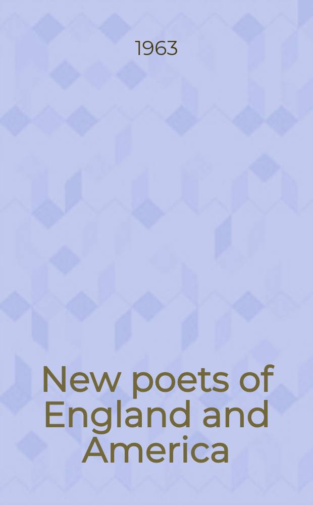 New poets of England and America : An anthropology