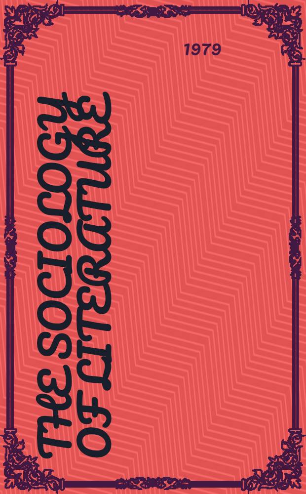 The sociology of literature
