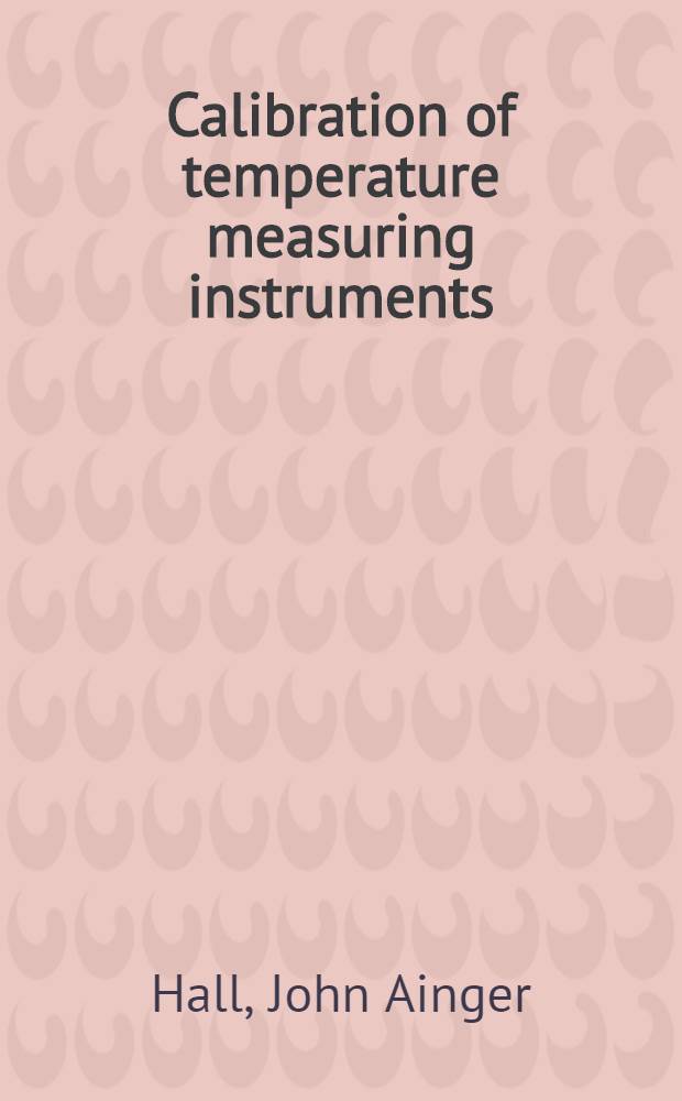 Calibration of temperature measuring instruments