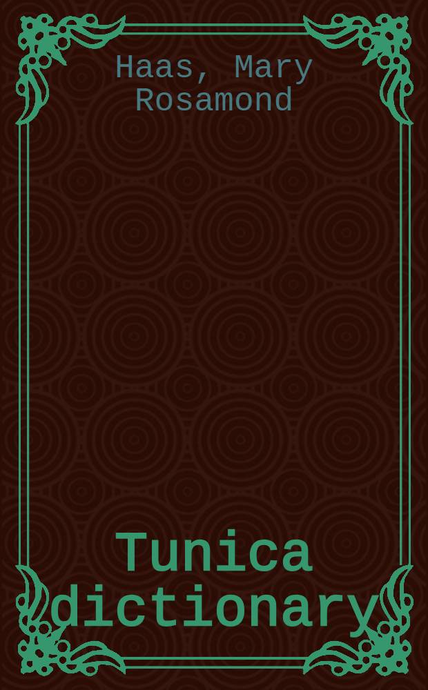 Tunica dictionary
