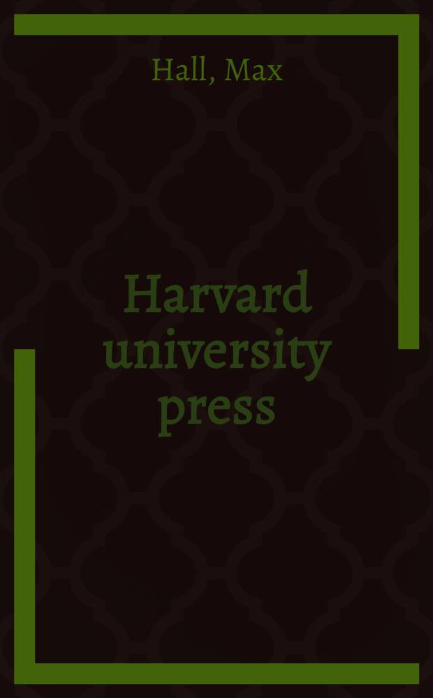 Harvard university press : A history