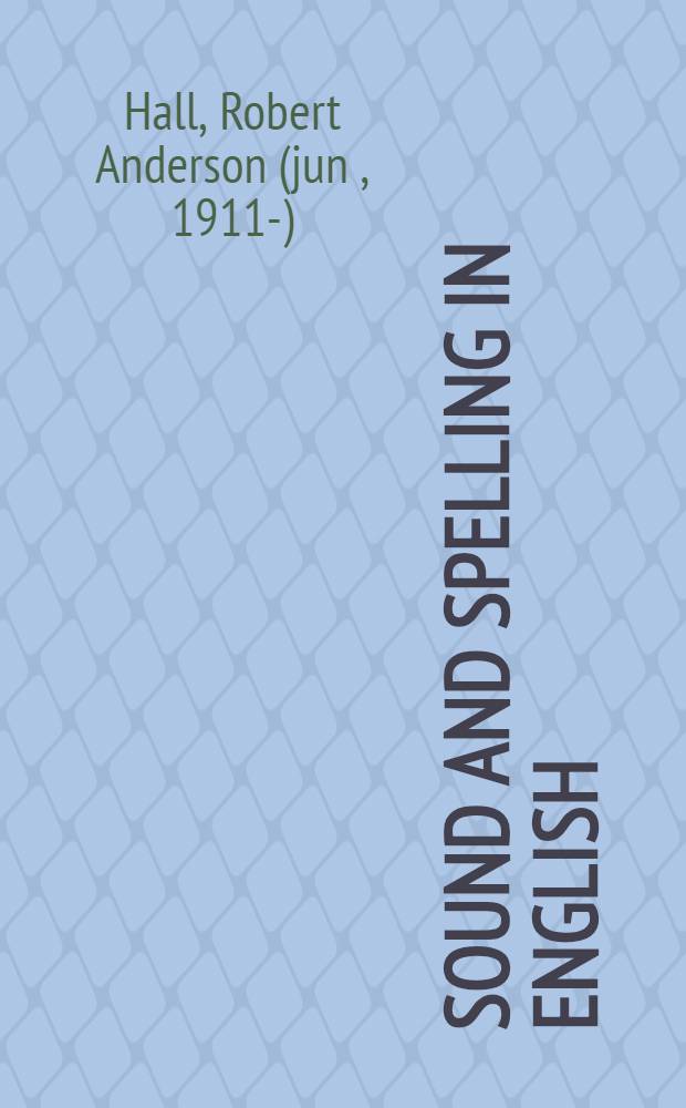 Sound and spelling in English
