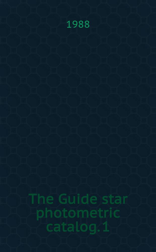 The Guide star photometric catalog. 1