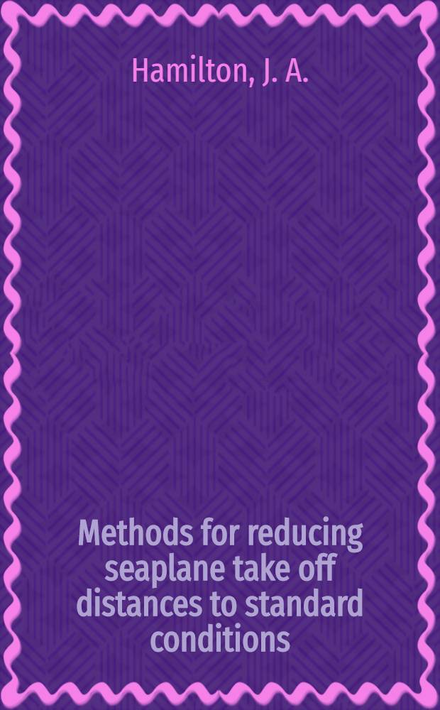 Methods for reducing seaplane take off distances to standard conditions