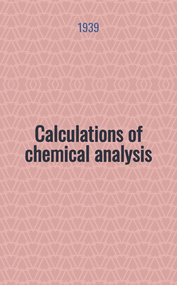 Calculations of chemical analysis
