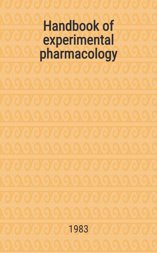 Handbook of experimental pharmacology : Contin. of "Handbuch der experimentellen Pharmakologe". Vol. 63 : Allergic reactions to drugs