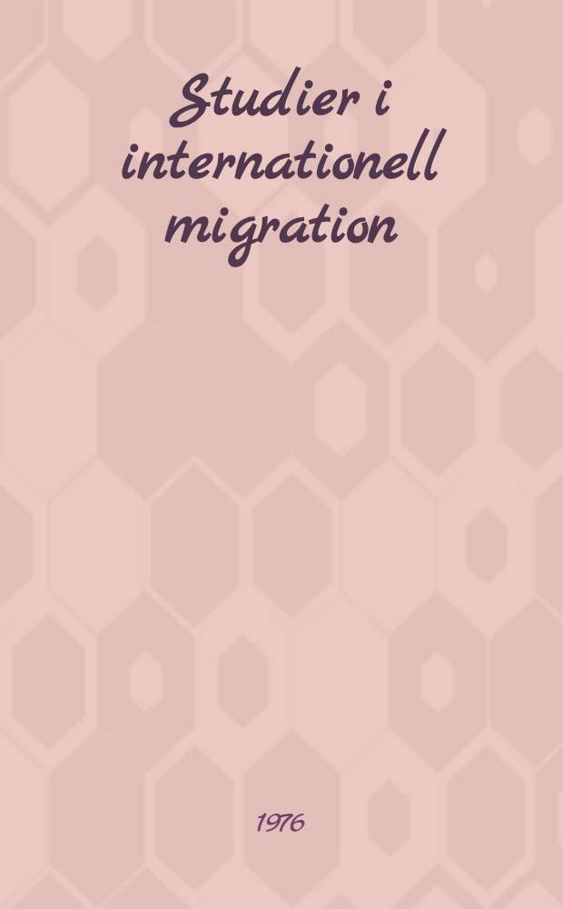 Studier i internationell migration