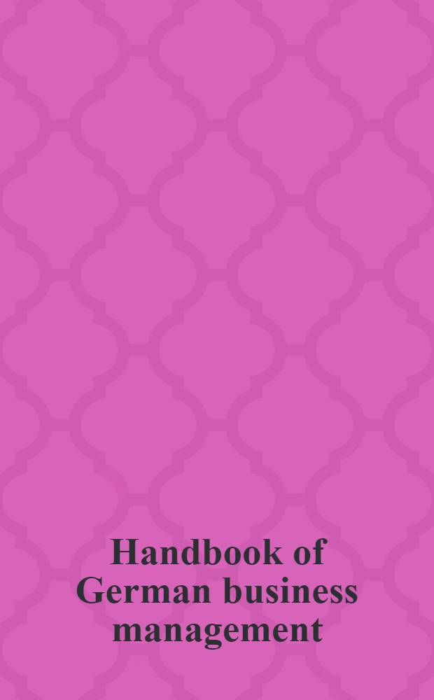 Handbook of German business management