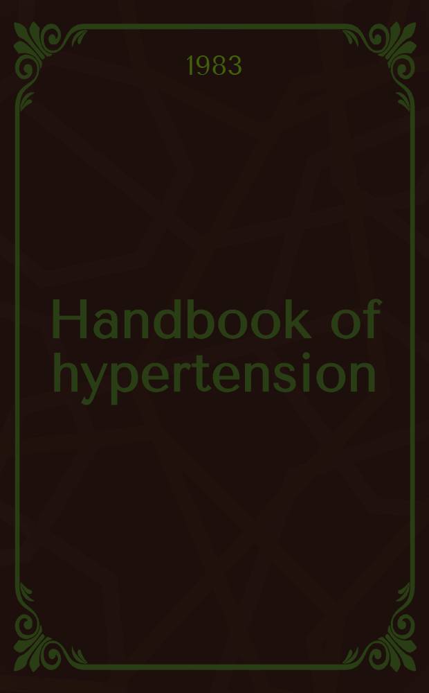 Handbook of hypertension