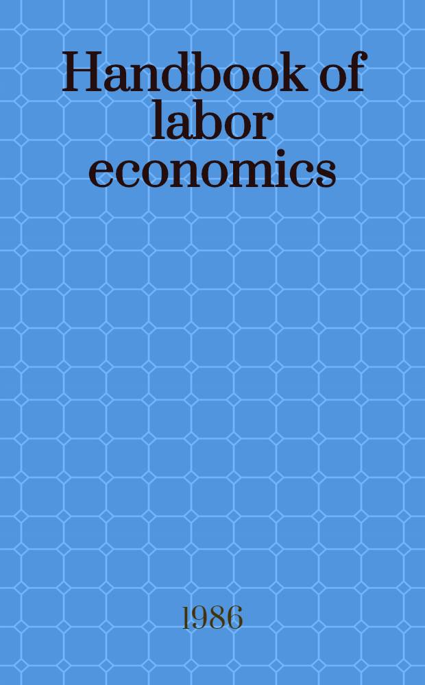 Handbook of labor economics