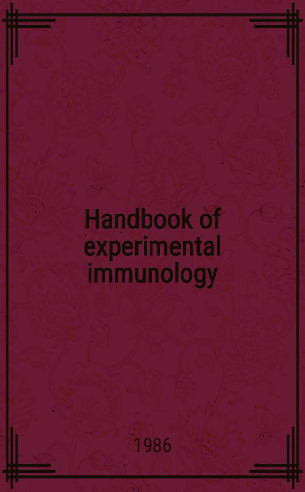 Handbook of experimental immunology : In 4 vol. Vol. 3 : Genetics and molecular immunology