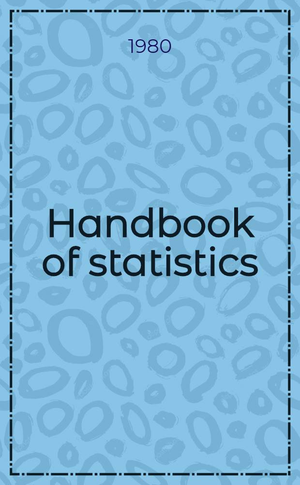 Handbook of statistics