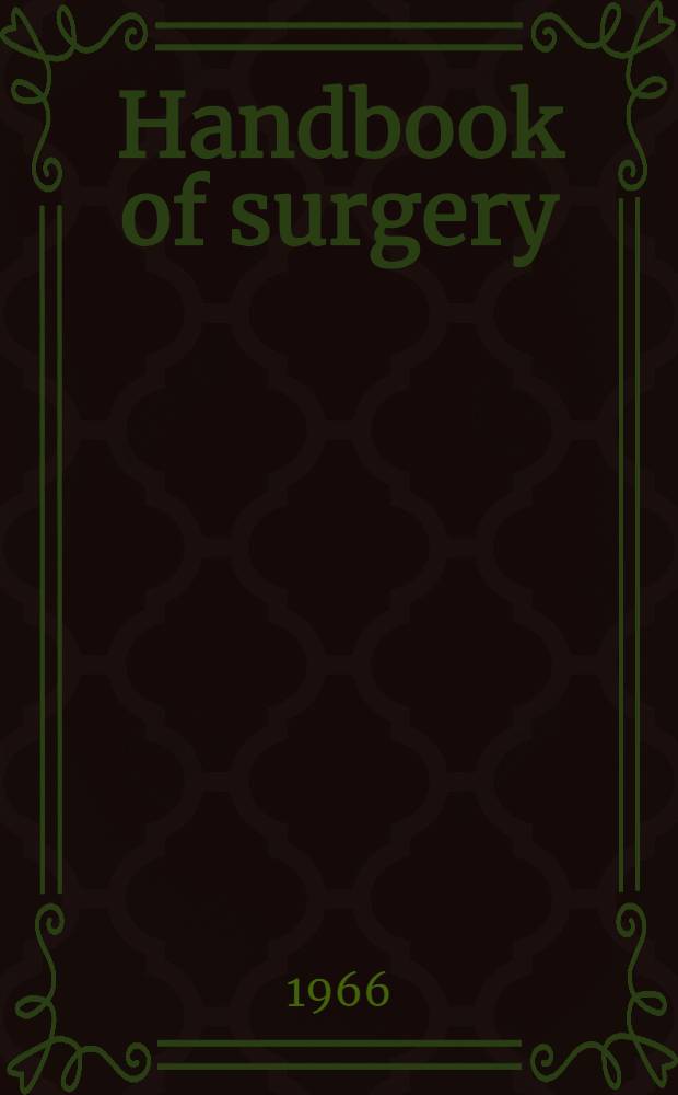 Handbook of surgery