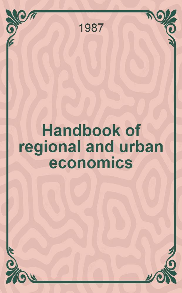 Handbook of regional and urban economics