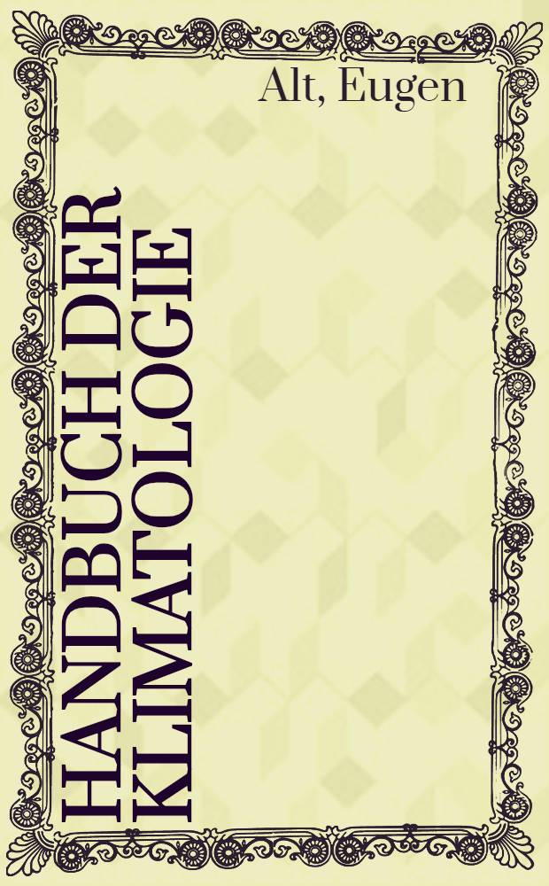 Handbuch der Klimatologie