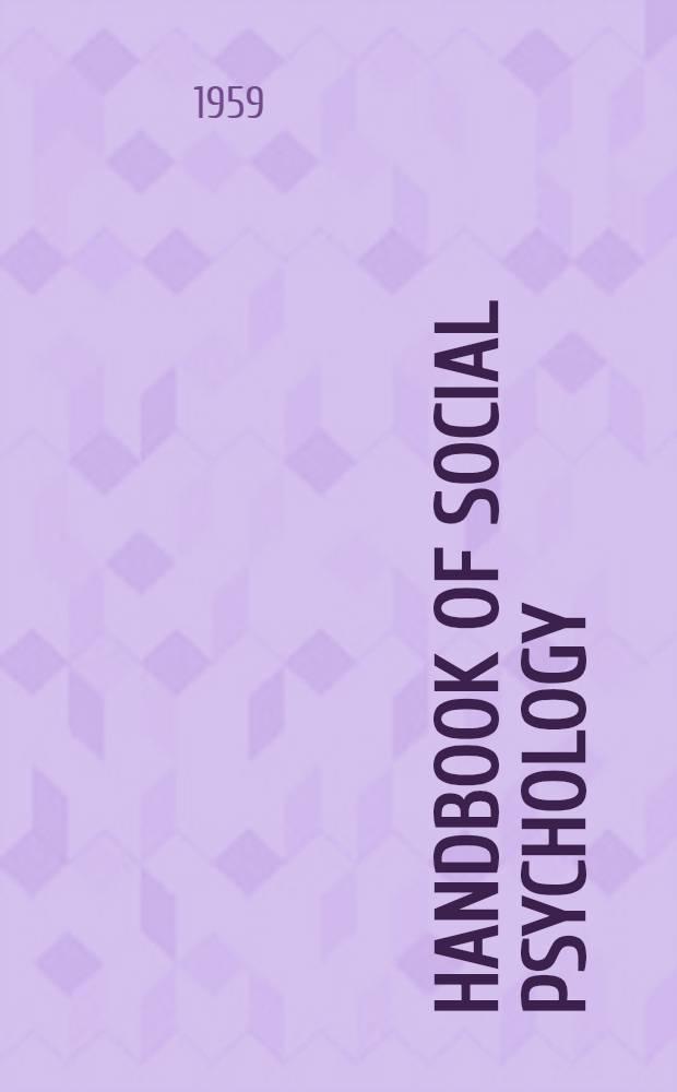 Handbook of social psychology