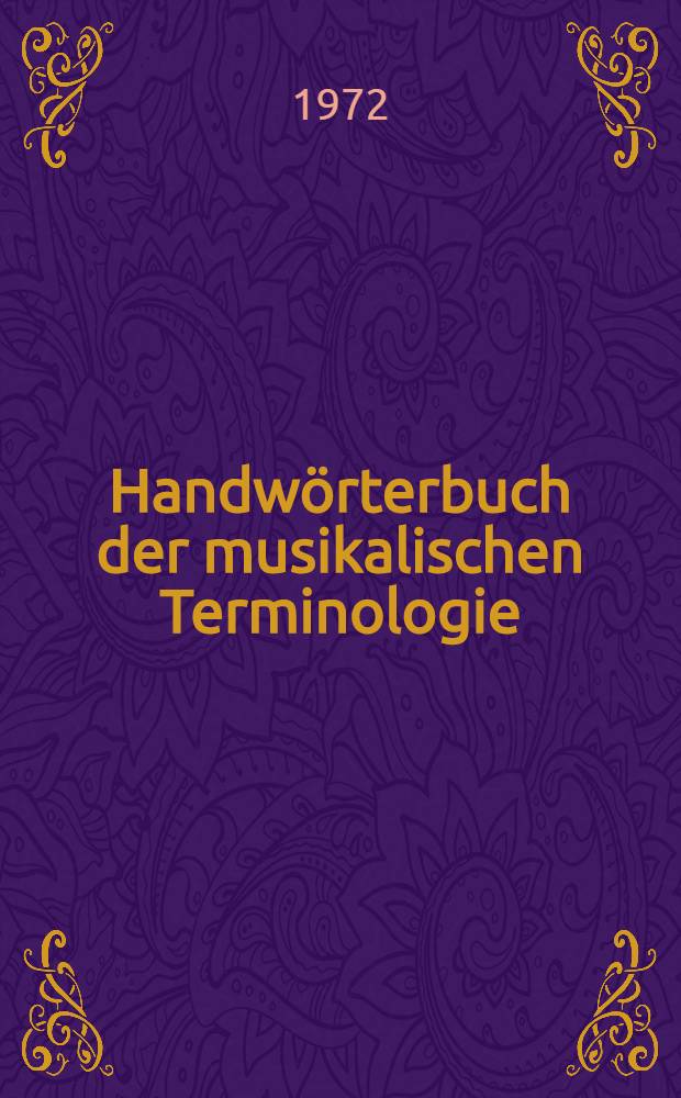 Handwörterbuch der musikalischen Terminologie