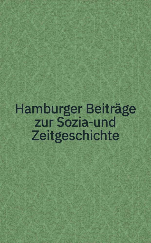 Hamburger Beiträge zur Sozial- und Zeitgeschichte