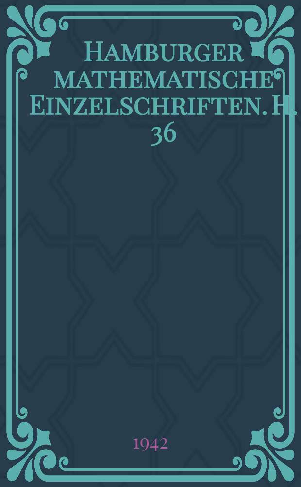 Hamburger mathematische Einzelschriften. H. 36 : Ein Kapitel Topologie