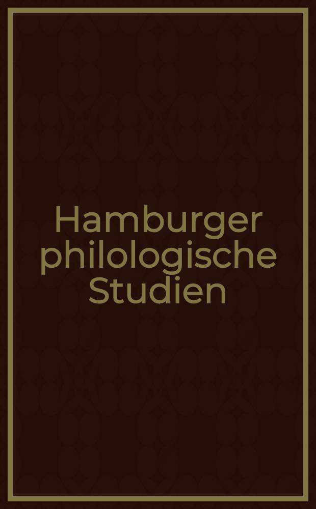 Hamburger philologische Studien