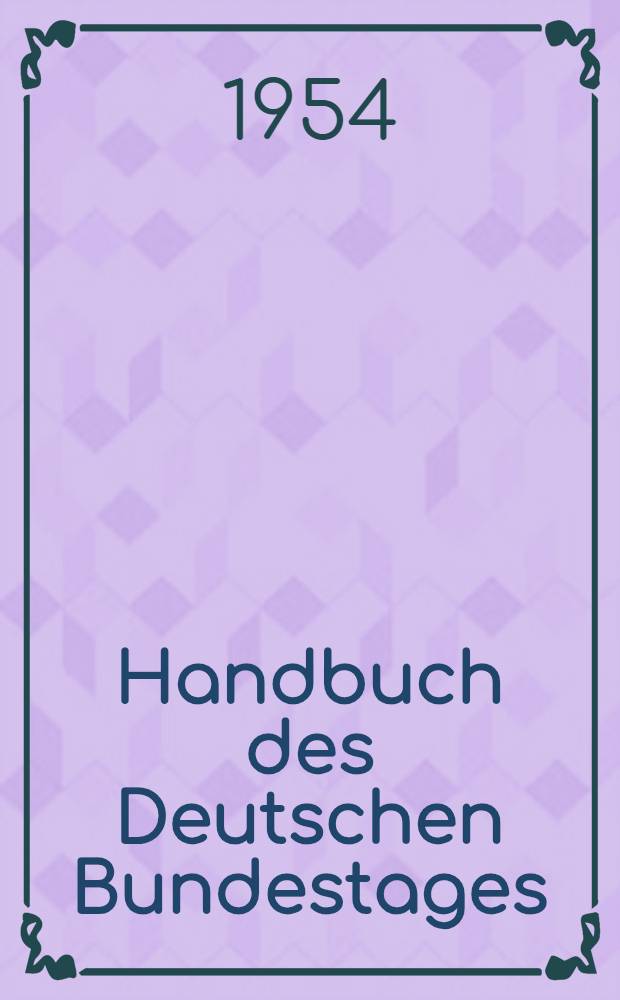 Handbuch des Deutschen Bundestages