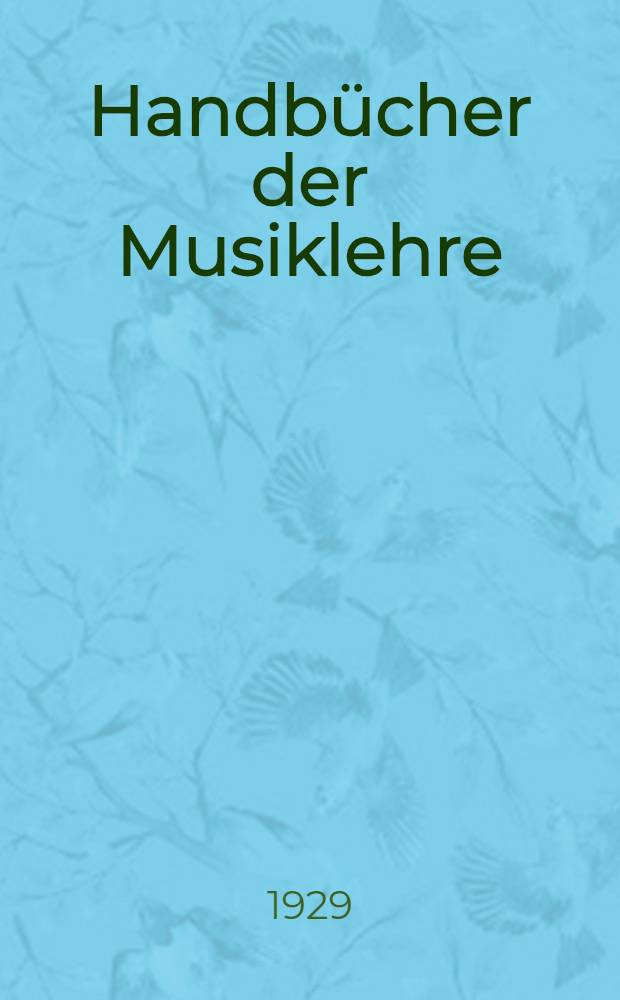 Handbücher der Musiklehre
