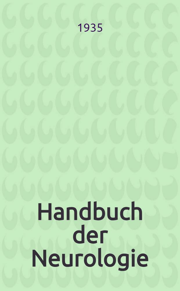 Handbuch der Neurologie