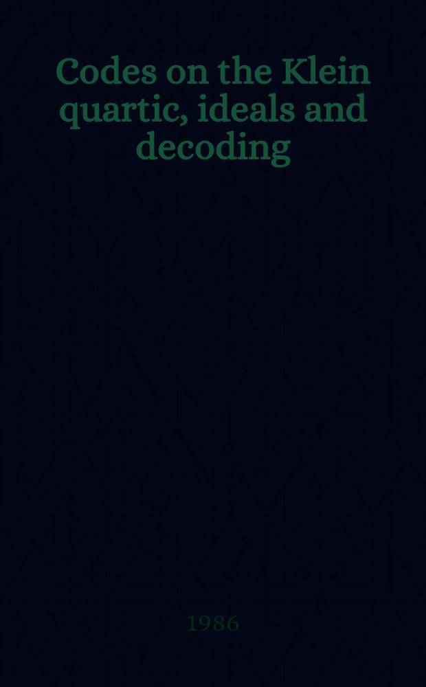 Codes on the Klein quartic, ideals and decoding