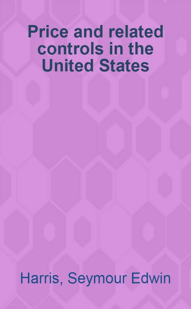 Price and related controls in the United States