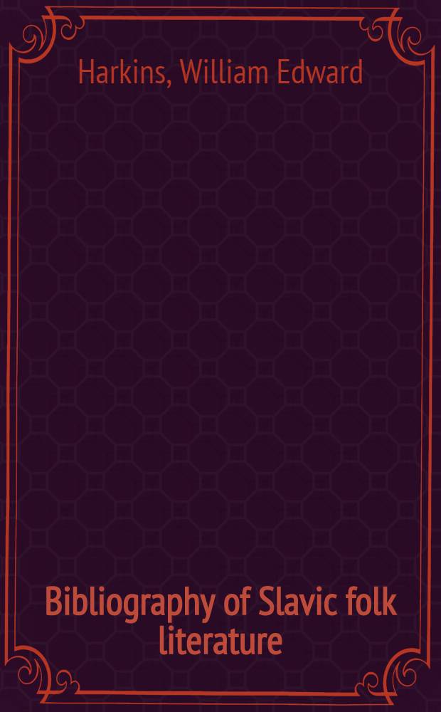 Bibliography of Slavic folk literature