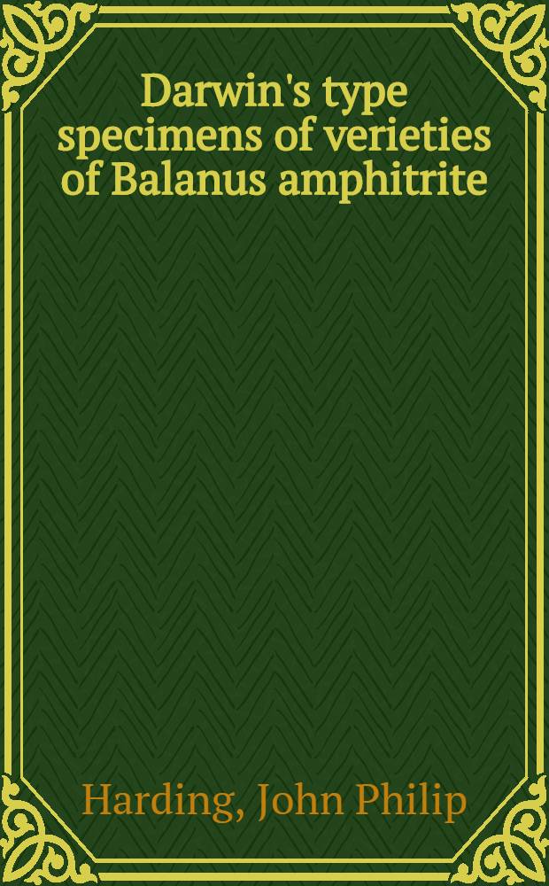 Darwin's type specimens of verieties of Balanus amphitrite
