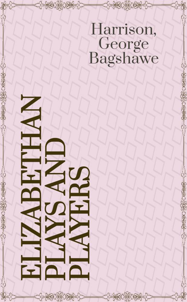 Elizabethan plays and players