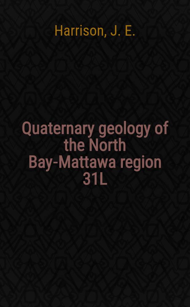 Quaternary geology of the North Bay-Mattawa region 31L/SE (W½) and L/SW (E½)