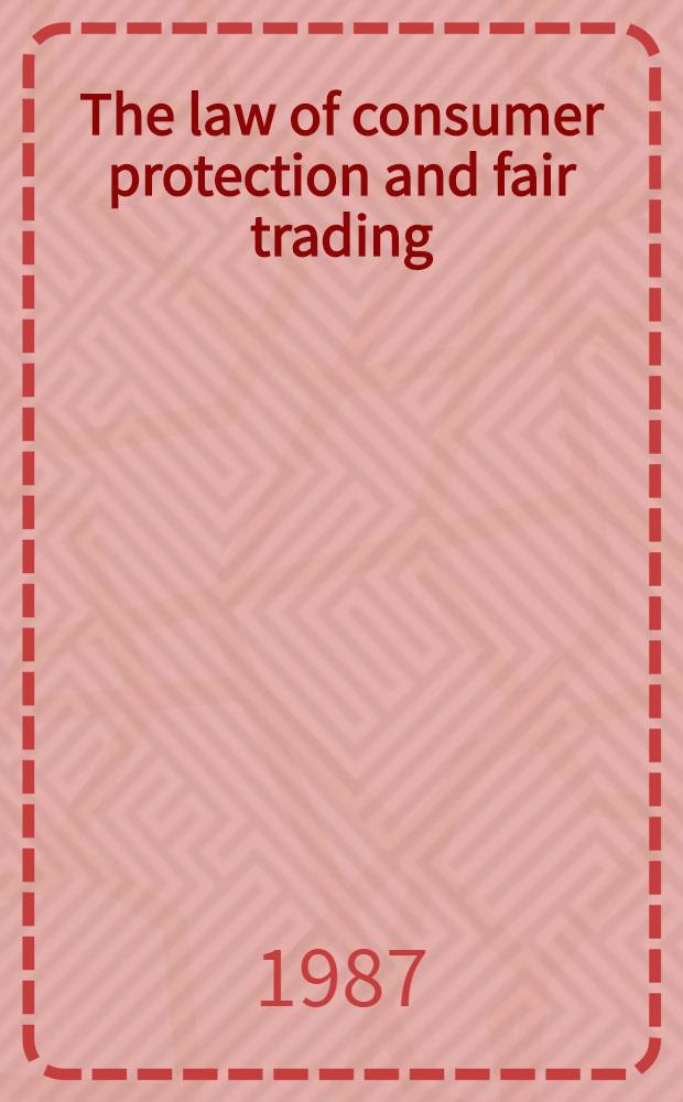 The law of consumer protection and fair trading