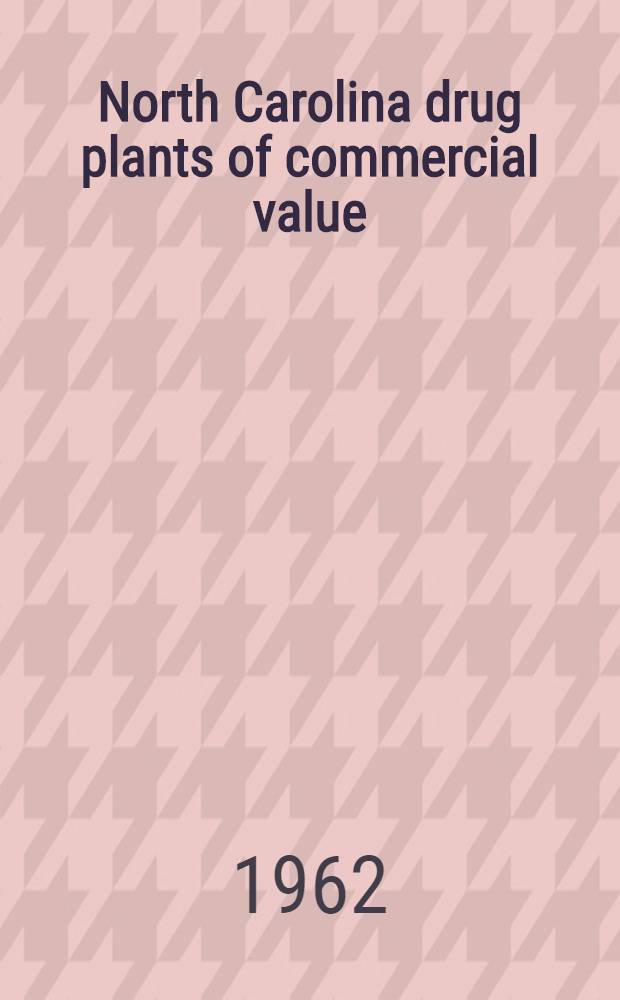 North Carolina drug plants of commercial value