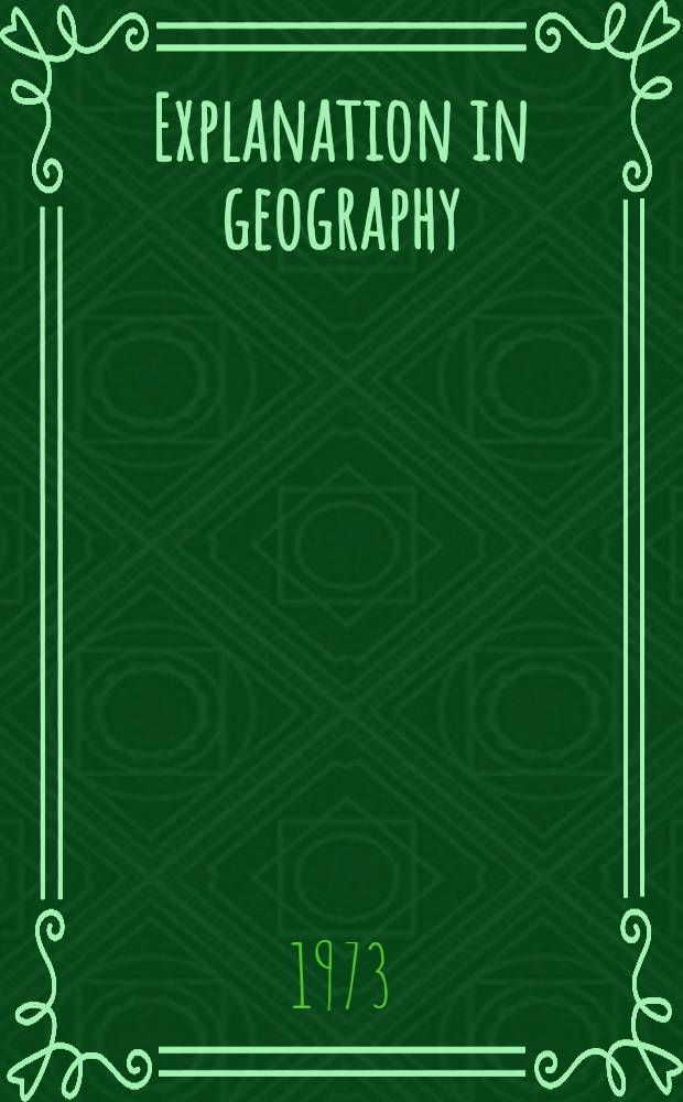Explanation in geography